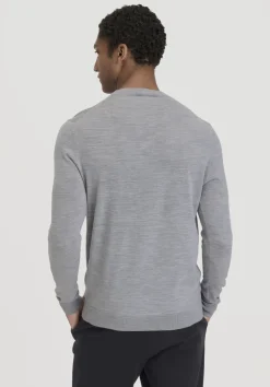 hessnatur Strick Pullover Regular aus reiner Bio-Merinowolle von hellgrau Online