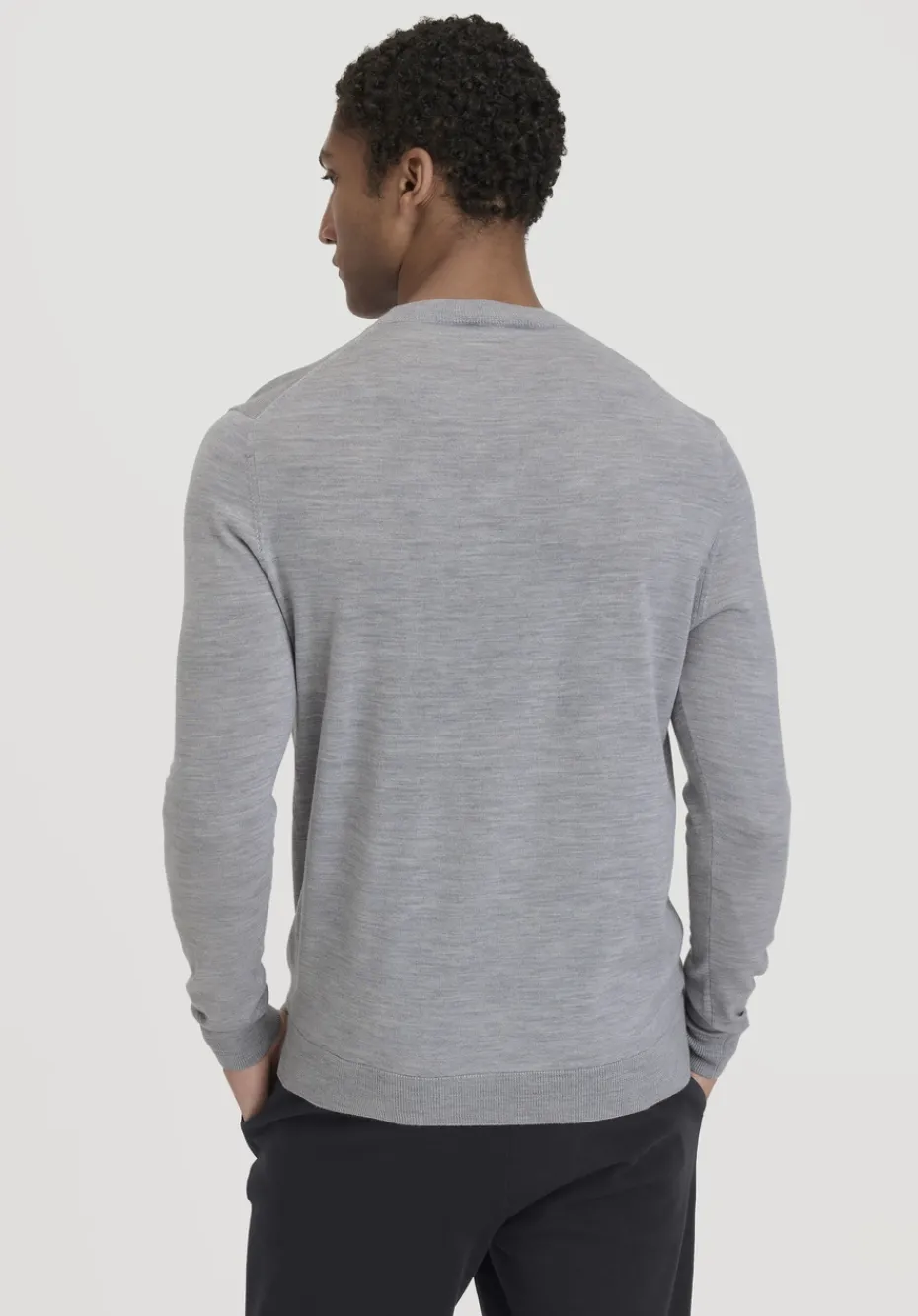 hessnatur Strick Pullover Regular aus reiner Bio-Merinowolle von hellgrau Online