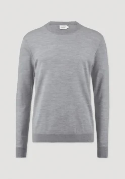 hessnatur Strick Pullover Regular aus reiner Bio-Merinowolle von hellgrau Online