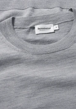 hessnatur Strick Pullover Regular aus reiner Bio-Merinowolle von hellgrau Online