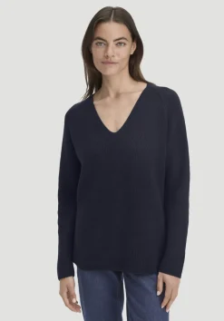 hessnatur Strick Pullover Regular aus reiner Bio-Baumwolle von marine Sale