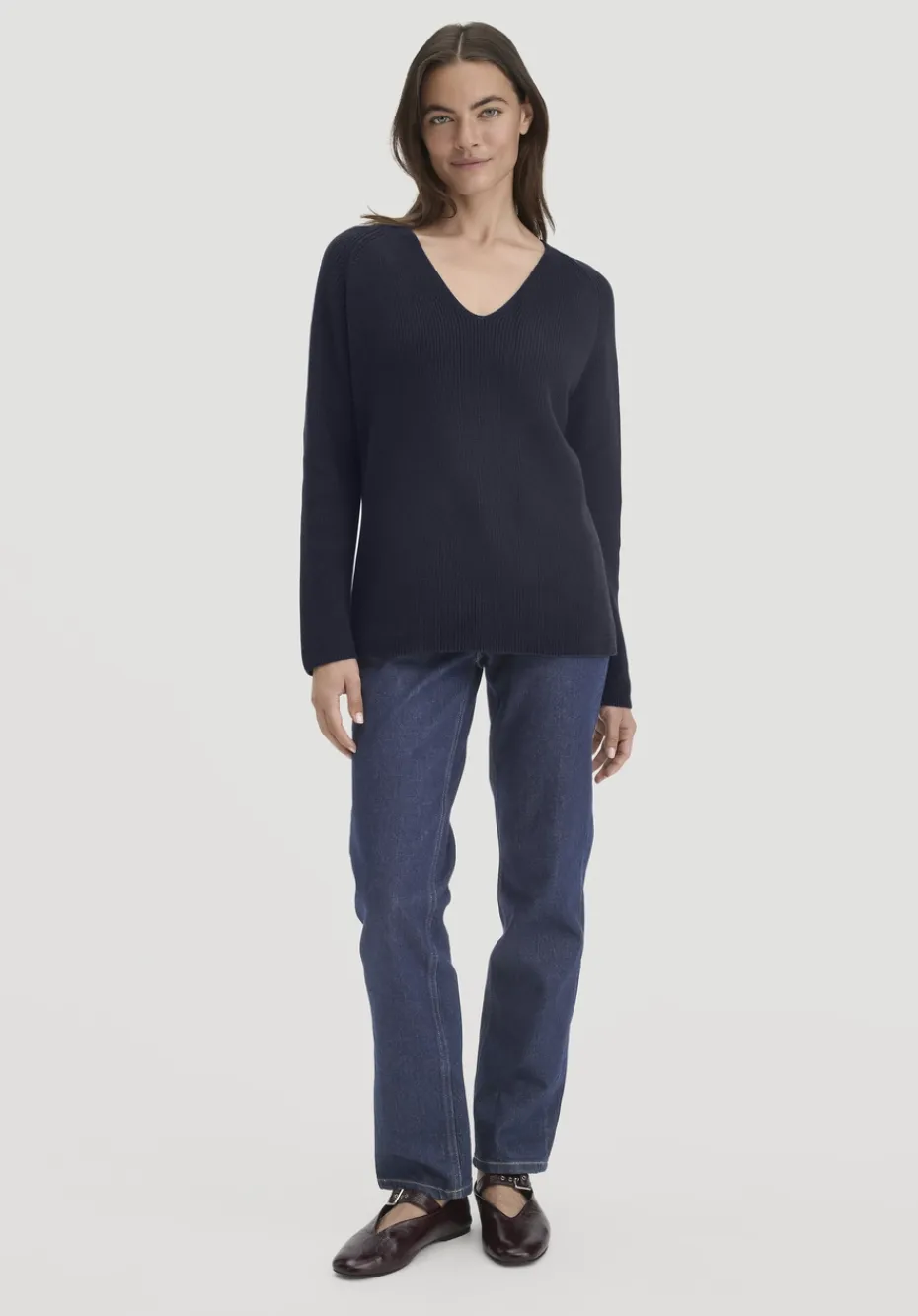 hessnatur Strick Pullover Regular aus reiner Bio-Baumwolle von marine Sale