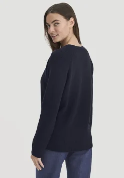 hessnatur Strick Pullover Regular aus reiner Bio-Baumwolle von marine Sale