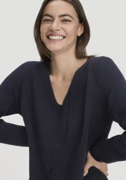 hessnatur Strick Pullover Regular aus reiner Bio-Baumwolle von marine Sale