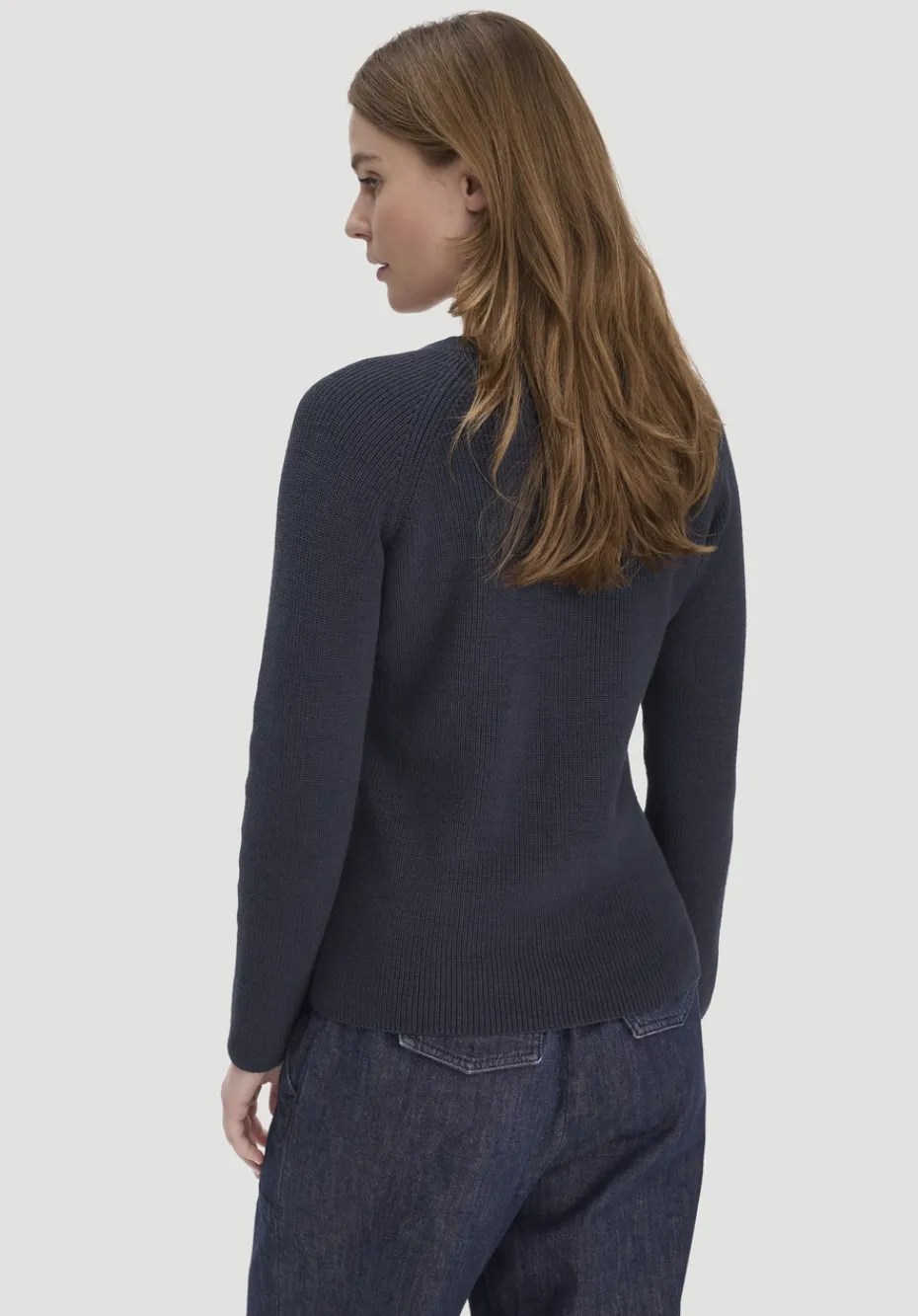 hessnatur Strick Pullover Regular aus reiner Bio-Baumwolle von marine Sale