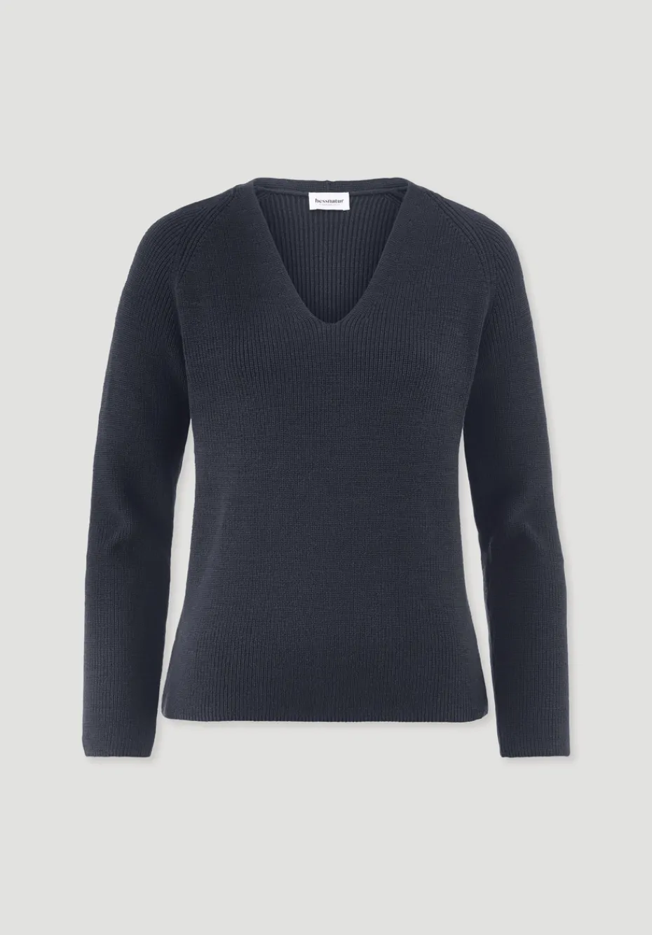 hessnatur Strick Pullover Regular aus reiner Bio-Baumwolle von marine Sale