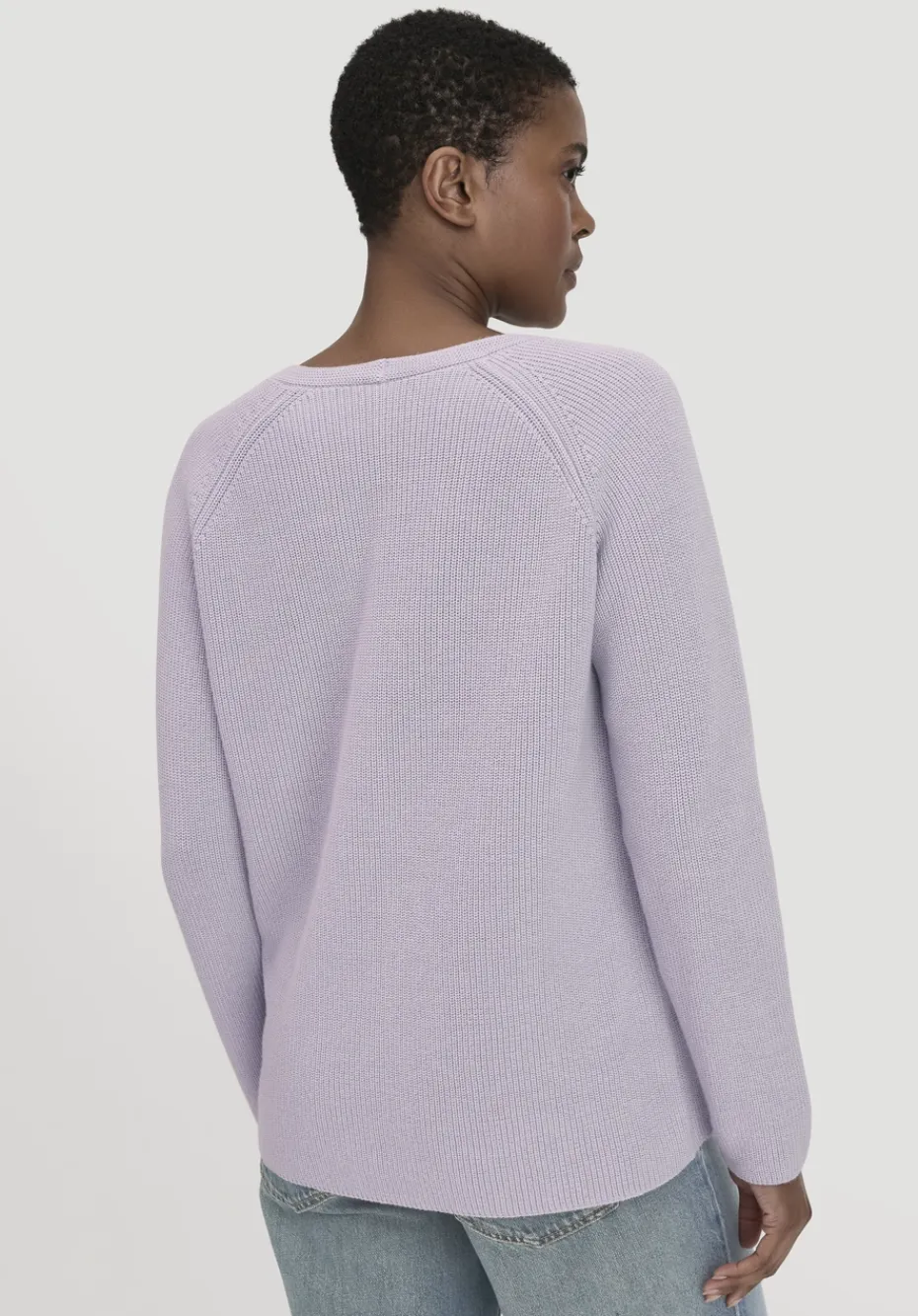 hessnatur Strick Pullover Regular aus reiner Bio-Baumwolle von pastell lavendel New