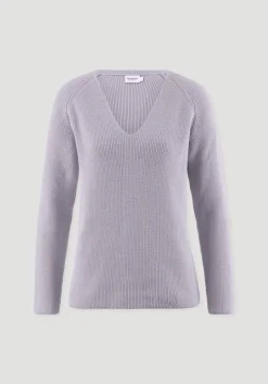 hessnatur Strick Pullover Regular aus reiner Bio-Baumwolle von pastell lavendel New