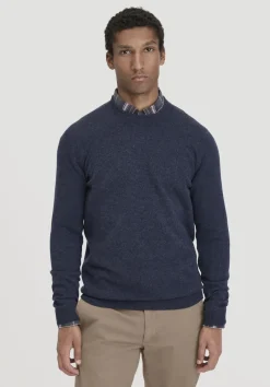 hessnatur Strick Pullover Regular aus Bio-Merinowolle mit Cashmere von dunkelblau Outlet