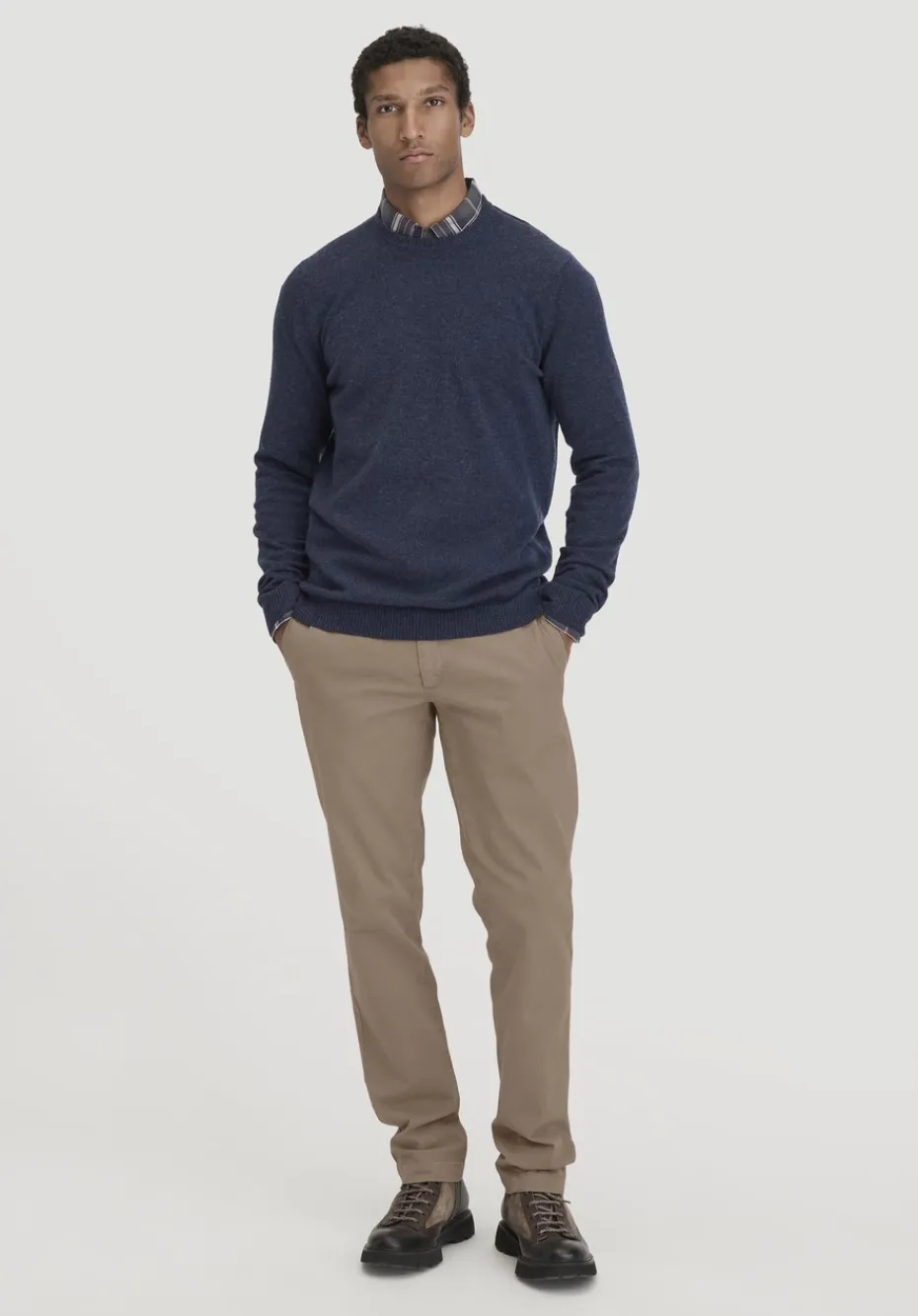 hessnatur Strick Pullover Regular aus Bio-Merinowolle mit Cashmere von dunkelblau Outlet