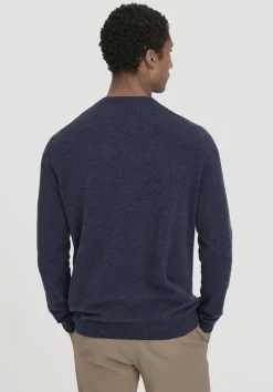 hessnatur Strick Pullover Regular aus Bio-Merinowolle mit Cashmere von dunkelblau Outlet