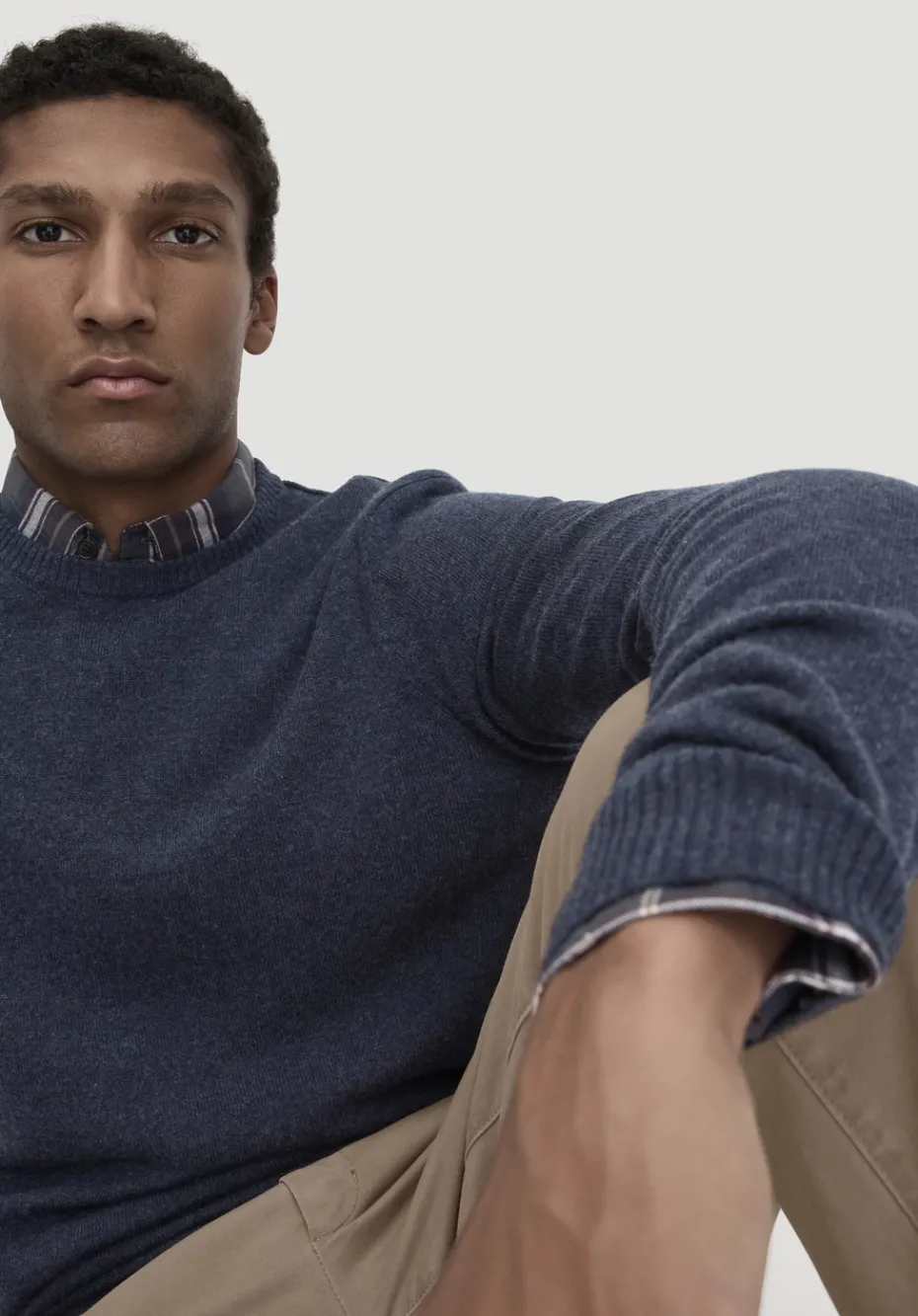 hessnatur Strick Pullover Regular aus Bio-Merinowolle mit Cashmere von dunkelblau Outlet