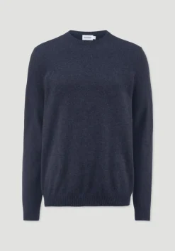 hessnatur Strick Pullover Regular aus Bio-Merinowolle mit Cashmere von dunkelblau Outlet