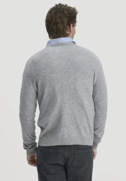 hessnatur Strick Pullover Regular BETTER RECYCLING aus reinem Cashmere von hellgrau Hot