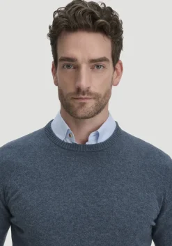 hessnatur Strick Pullover Regular BETTER RECYCLING aus reinem Cashmere von helles jeansblau Online