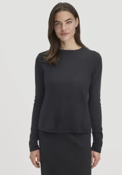 hessnatur Strick Pullover Regular BETTER RECYCLING aus reinem Cashmere von schwarz Clearance