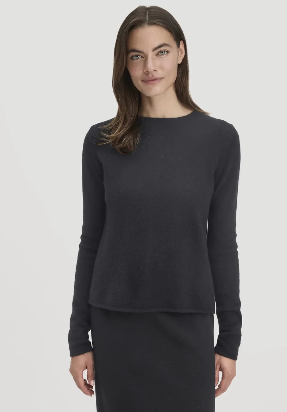 hessnatur Strick Pullover Regular BETTER RECYCLING aus reinem Cashmere von schwarz Clearance
