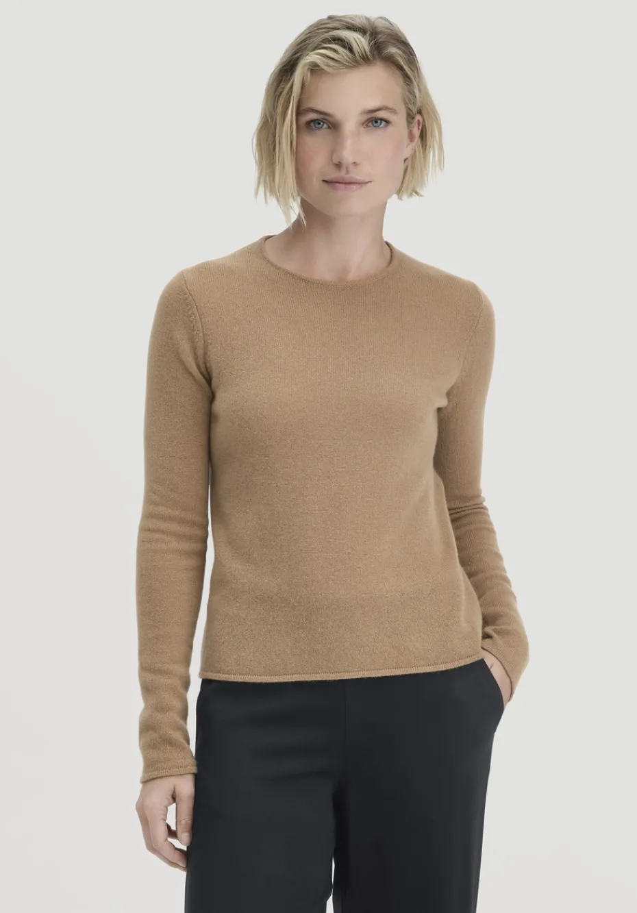 hessnatur Strick Pullover Regular BETTER RECYCLING aus reinem Cashmere von dunkles camel Hot