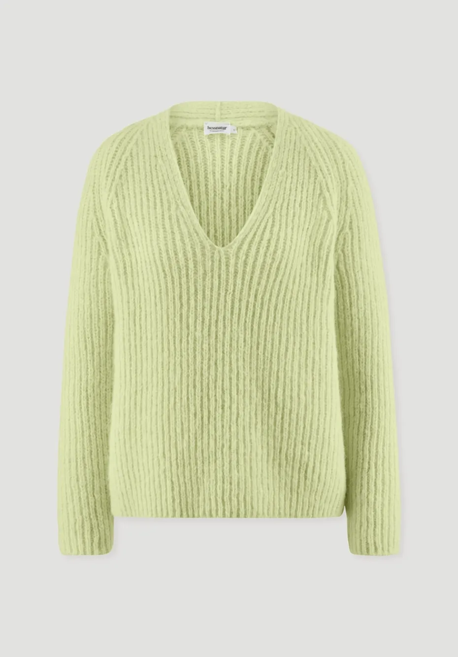 hessnatur Strick Pullover Relaxed aus Alpaka mit Bio-Baumwolle von maigrün Hot