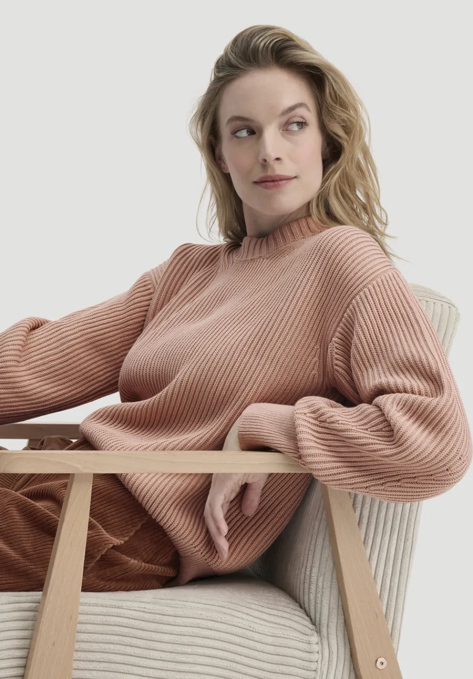 hessnatur Strick Pullover Relaxed aus reiner Bio-Baumwolle von rosé Outlet