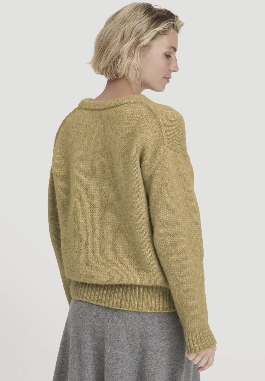 hessnatur Strick Pullover Relaxed aus Alpaka mit Bio-Baumwolle von messing Hot