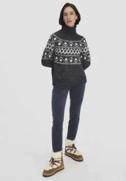 hessnatur Strick Pullover Relaxed aus Alpaka mit Bio-Baumwolle von marine Outlet