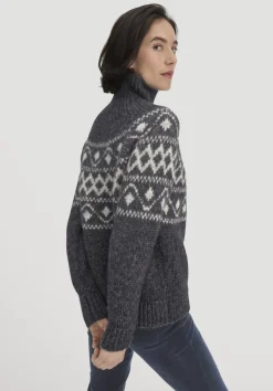 hessnatur Strick Pullover Relaxed aus Alpaka mit Bio-Baumwolle von marine Outlet