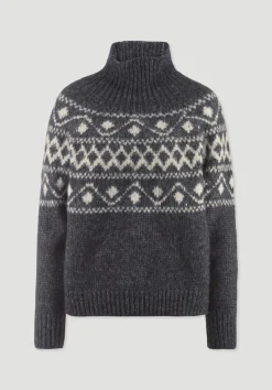 hessnatur Strick Pullover Relaxed aus Alpaka mit Bio-Baumwolle von marine Outlet