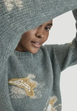 hessnatur Strick Pullover Relaxed aus Alpaka mit Baumwolle von fichtengrün Clearance