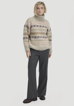 hessnatur Strick Pullover Relaxed aus Alpaka mit Bio-Baumwolle von naturgrau Hot