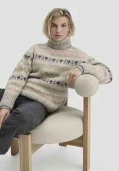 hessnatur Strick Pullover Relaxed aus Alpaka mit Bio-Baumwolle von naturgrau Hot