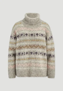 hessnatur Strick Pullover Relaxed aus Alpaka mit Bio-Baumwolle von naturgrau Hot