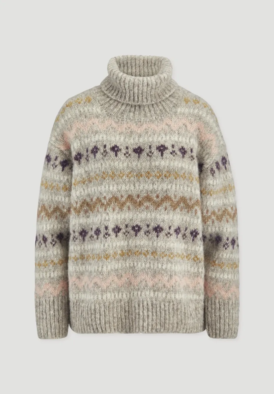 hessnatur Strick Pullover Relaxed aus Alpaka mit Bio-Baumwolle von naturgrau Hot