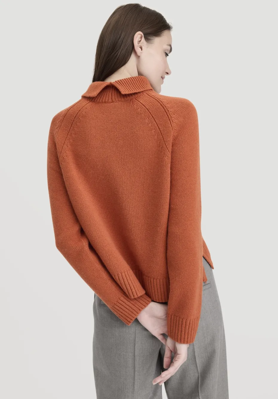 hessnatur Strick Pullover Relaxed aus Bio-Merinowolle mit Bio-Baumwolle von rotorange