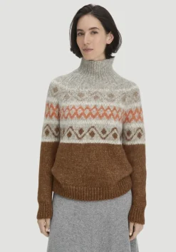 hessnatur Strick Pullover Relaxed aus Alpaka mit Bio-Baumwolle von cognac Sale