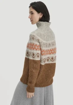 hessnatur Strick Pullover Relaxed aus Alpaka mit Bio-Baumwolle von cognac Sale
