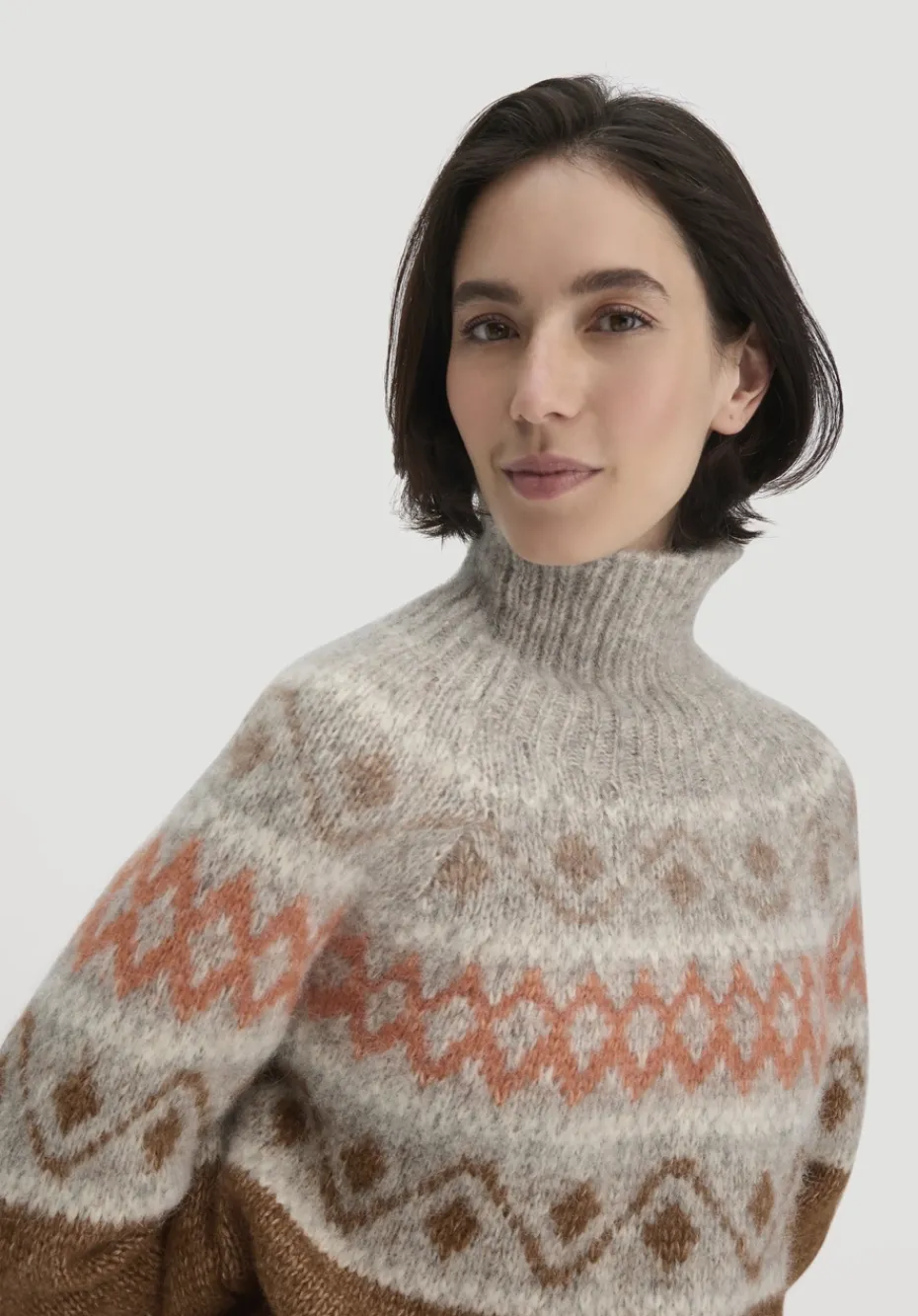 hessnatur Strick Pullover Relaxed aus Alpaka mit Bio-Baumwolle von cognac Sale