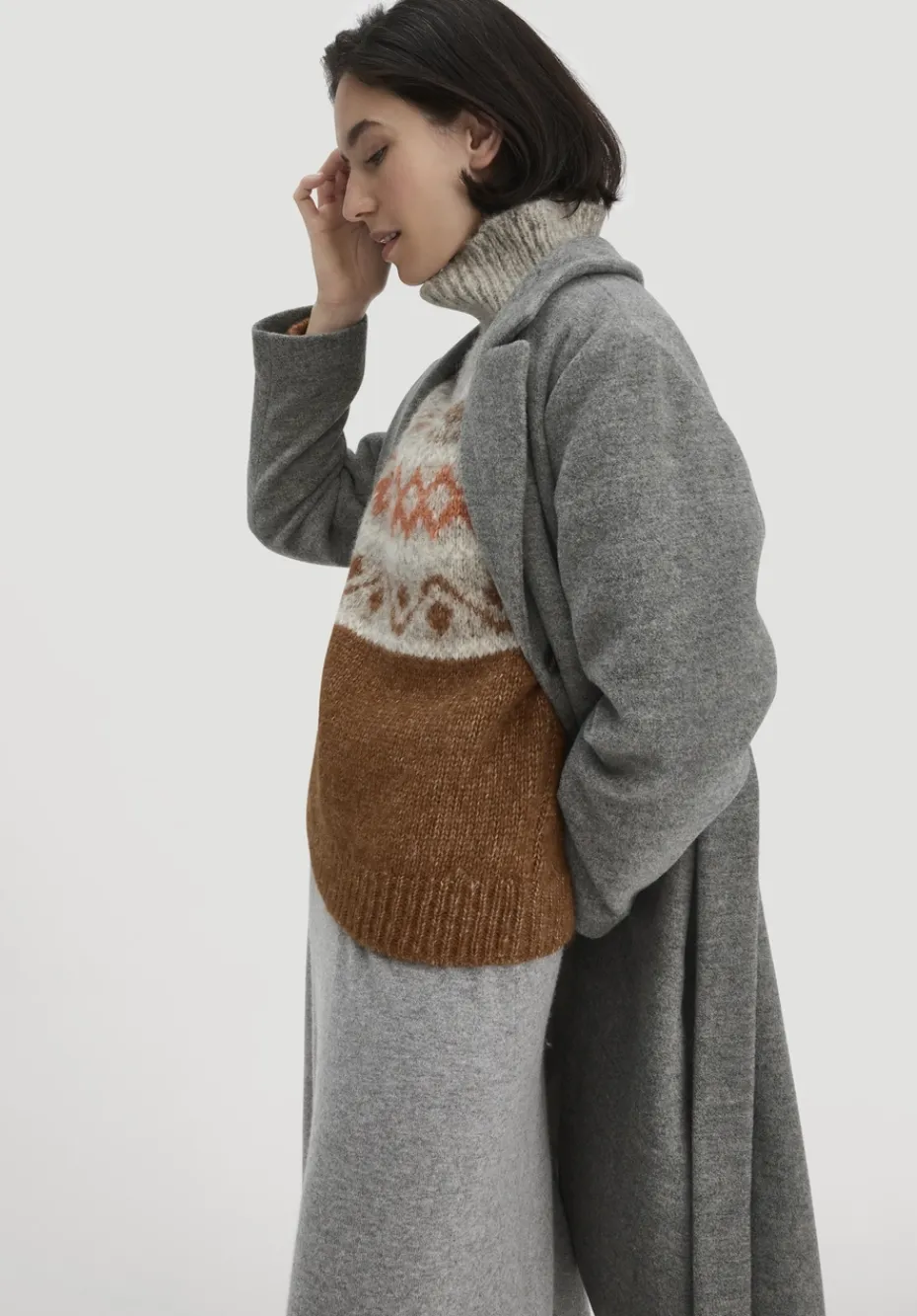 hessnatur Strick Pullover Relaxed aus Alpaka mit Bio-Baumwolle von cognac Sale