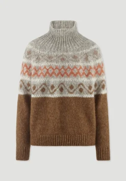 hessnatur Strick Pullover Relaxed aus Alpaka mit Bio-Baumwolle von cognac Sale