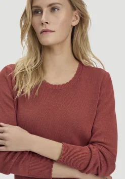 hessnatur Strick Pullover Relaxed aus Leinen mit Bio-Baumwolle und LENZING™ ECOVERO von terrakotta Clearance