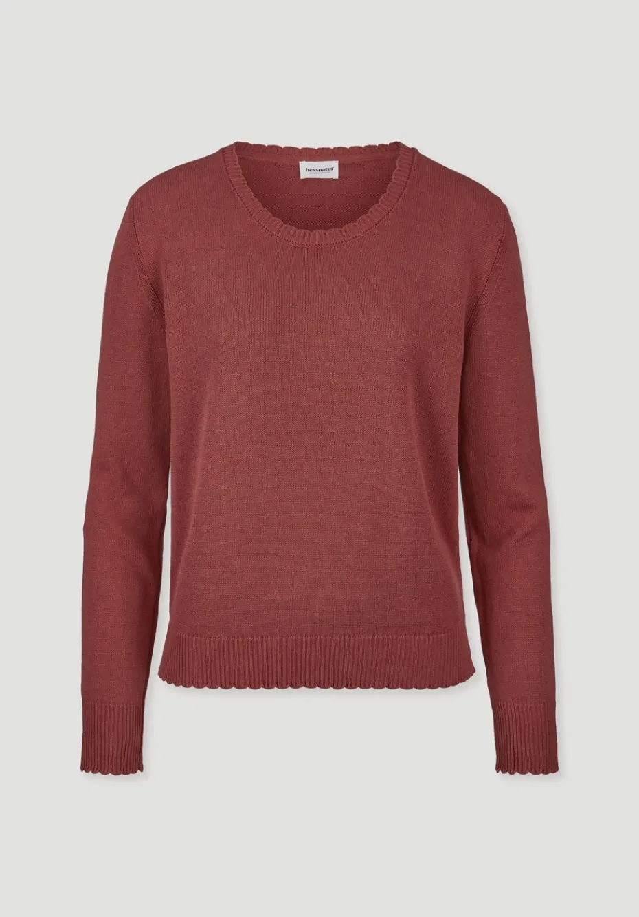hessnatur Strick Pullover Relaxed aus Leinen mit Bio-Baumwolle und LENZING™ ECOVERO von terrakotta Clearance