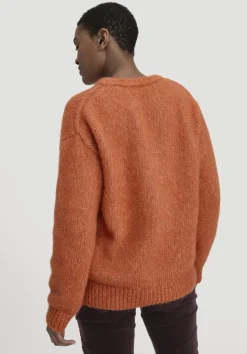 hessnatur Strick Pullover Relaxed aus Alpaka mit Bio-Baumwolle von rotorange New