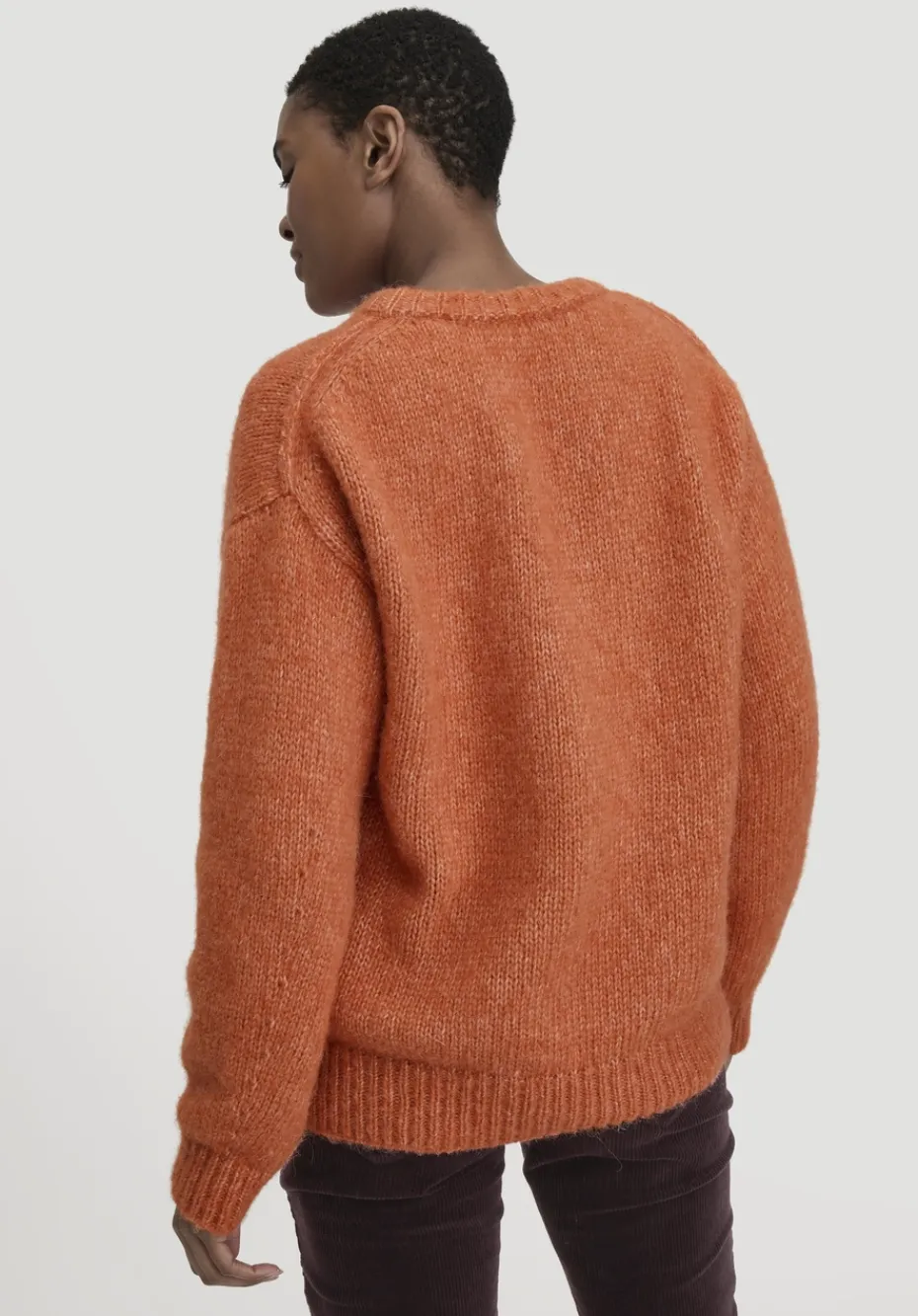 hessnatur Strick Pullover Relaxed aus Alpaka mit Bio-Baumwolle von rotorange New