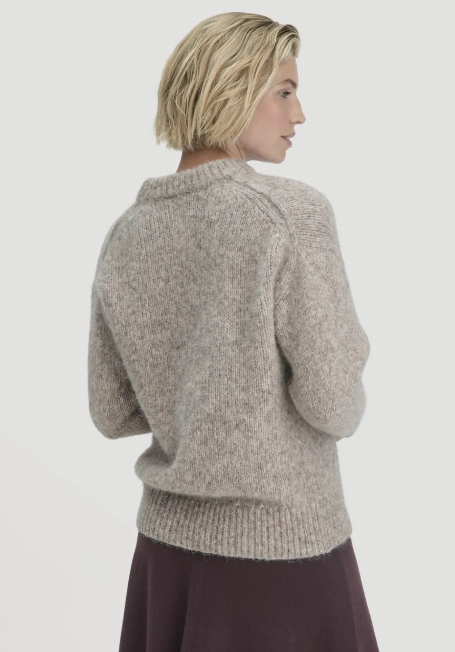 hessnatur Strick Pullover Relaxed aus Alpaka mit Bio-Baumwolle von naturgrau Clearance