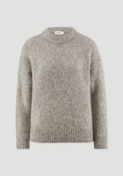 hessnatur Strick Pullover Relaxed aus Alpaka mit Bio-Baumwolle von naturgrau Clearance