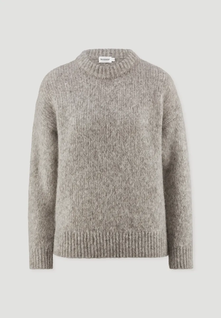 hessnatur Strick Pullover Relaxed aus Alpaka mit Bio-Baumwolle von naturgrau Clearance