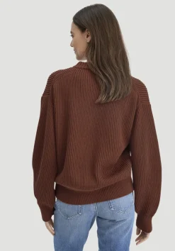hessnatur Strick Pullover Relaxed aus reiner Bio-Baumwolle von dunkles rost New