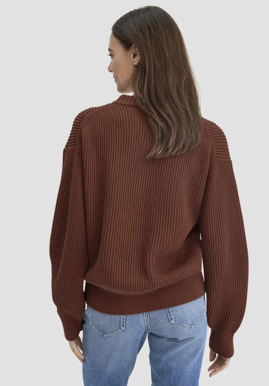 hessnatur Strick Pullover Relaxed aus reiner Bio-Baumwolle von dunkles rost New