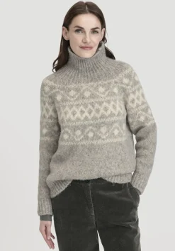 hessnatur Strick Pullover Relaxed aus Alpaka mit Bio-Baumwolle von naturgrau New