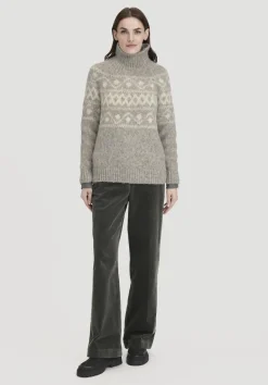 hessnatur Strick Pullover Relaxed aus Alpaka mit Bio-Baumwolle von naturgrau New